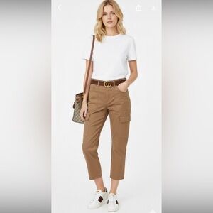 Habitual Beige Carpenter Straight Leg Cotton Blend Pants